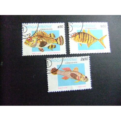 63 Moçambique Mozambique 1979 / Fauna Marina Peces / Yvert 700 - 702 Fu