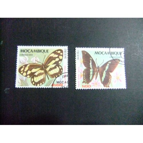 63 Moçambique Mozambique 1979 / Fauna Mariposas / Yvert 725 +727 Fu