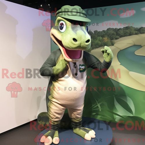 Costume Mascotte Redbrokoly De Crocodile Turquoise Personnage Habillé D Un Bikini Et De Pinces À Chaussures