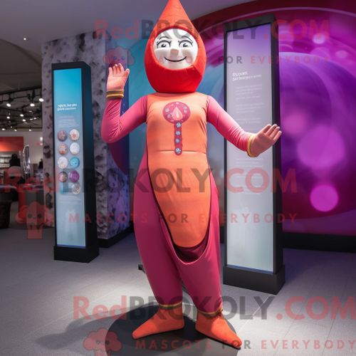 Personnage De Costume De Mascotte Redbrokoly De Magicien Habillé D Un Pantalon De Yoga Et De Coussinets De Pieds