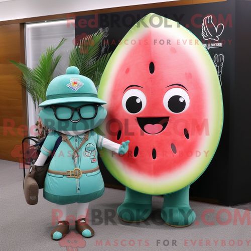 Personnage De Costume De Mascotte Redbrokoly De Danseur Irlandais De Rouille Habillé D Un Rash Guard Et De Montres Numériques