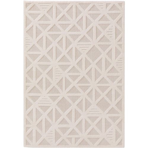Tapis Poil Ras Eve Crème/Beige 140x200 Cm - Tapis Poil Court Design Moderne Pour Salon