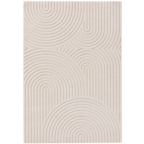 Tapis Poil Ras Eve Crème/Beige 140x200 Cm - Tapis Poil Court Design Moderne Pour Salon