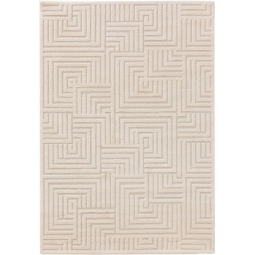 Tapis Poil Ras Eve Crème/Beige 140x200 Cm - Tapis Poil Court Design Moderne Pour Salon