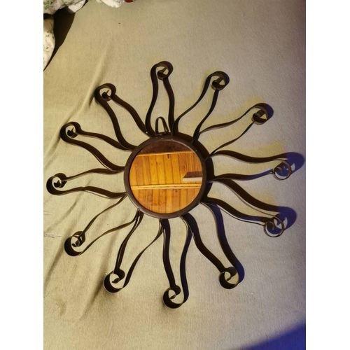 Miroir soleil Fer forgé noir.