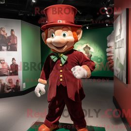 Personnage De Costume De Mascotte Redbrokoly De Coqs De Pêche Habillé Avec Un Costume Et Des Portefeuilles