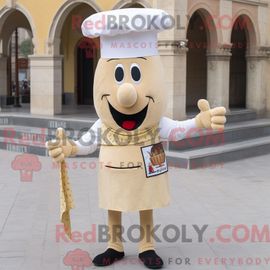 Costume Mascotte Redbrokoly De Paella Crème Personnage Habillé D Un Legging Et De Pochettes De Costume