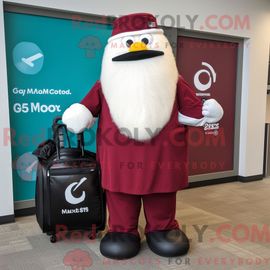 Personnage De Costume De Mascotte Redbrokoly De Sac De Golf Marron Habillé D Une Robe Longue Et De Montres Numériques