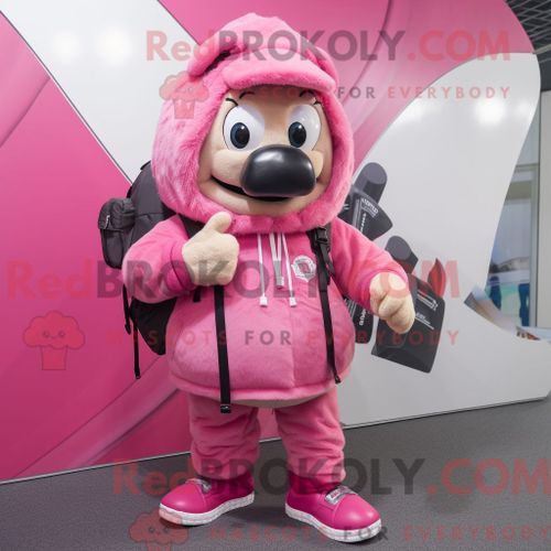 Personnage De Costume De Mascotte Redbrokoly De Bouteille De Ketchup De Pêche Habillé Avec Une Chemise En Jean Et Des Pochettes De Costume
