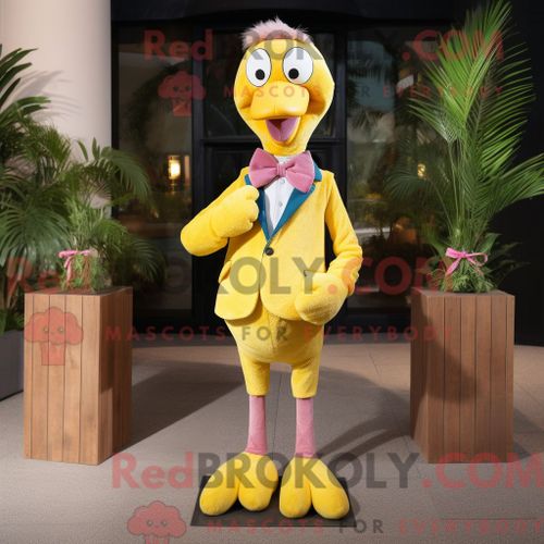 Personnage De Costume De Mascotte Redbrokoly Cyan Seagull Habillé Avec Un Gilet Et Des Sacs À Dos