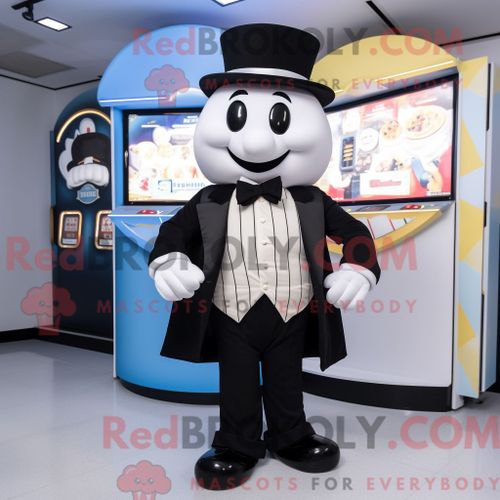 Costume Mascotte Redbrokoly De Gyroscope Personnage Habillé D Un Smoking Et De Pochettes De Costume
