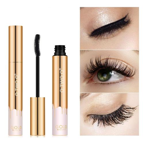 Mascara 3d Allongeant Les Cils Noirs, Brosse Pour Les Yeux, Maquillage De Beauté, Mascara De Couleur Or À Longue Tenue 