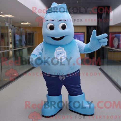 Personnage De Costume De Mascotte Redbrokoly De Blue Ice Habillé Avec Un Jegging Et Des Coussinets De Pied