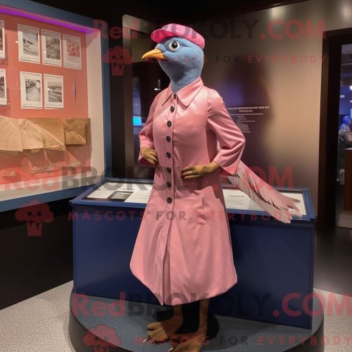 Costume Mascotte Redbrokoly De Zèbre Bleu Habillé D Une Jupe Et De Lacets De Chaussures