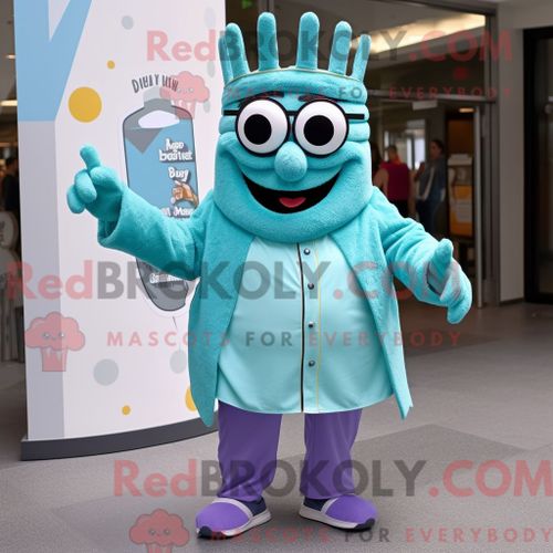 Personnage Mascotte Redbrokoly De Tomate Beige Habillé Avec Un Polo Et Des Sacs À Dos