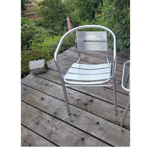 Fauteuil Design Alu Empilable Siege Metalique Inox Leger Facile A Nettoyer Ne Rouille Pas Résist Style Polyvalent Mobilier Espace Usage Pratique Solide Terrasse Restaurant Balcon Veranda Bar Ext/ Int