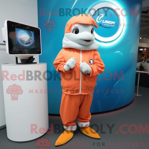 Costume De Mascotte Redbrokoly De Dauphin Pêche Personnage Habillé D Une Combinaison Et De Montres-Bracelets
