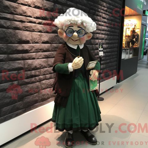 Costume De Mascotte Redbrokoly De Dauphin Rouge Habillé D Une Jupe Crayon Et De Montres Intelligentes