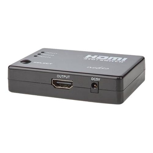Nedis VSWI3453BK - Commutateur vidéo/audio - 3 x HDMI - de bureau
