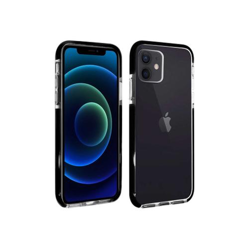 Akashi - Coque De Protection Pour Téléphone Portable - Robuste - Noir, Transparent - 6.1" - Pour Apple Iphone 12, 12 Pro