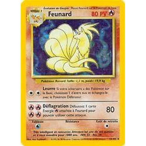 Carte Pokemon Feunard (Édition De Base, Vf, N°12/102)