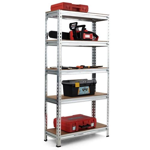 Costway Étagère De Rangement En Métal À 5 Niveaux, Support Industriel Avec Etagères Réglables, Pour Garage Bureau Entrepôt, H 150cm