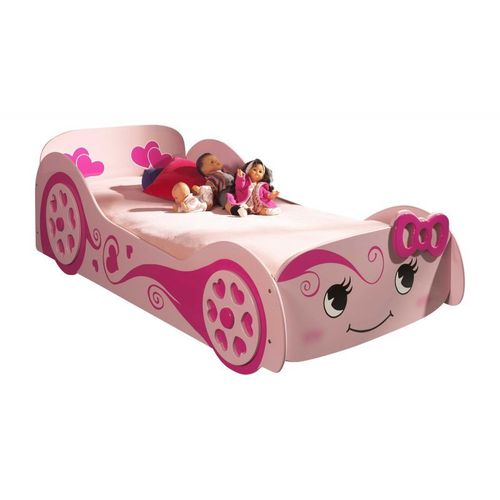 Pack - Lit Enfant & Matelas "Love" 90x200cm Rose