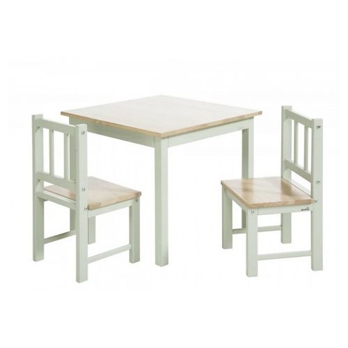 Geuther Meubles D Activite En Hevea 2 Chaises Et Une Table Couleur Vert Menthe