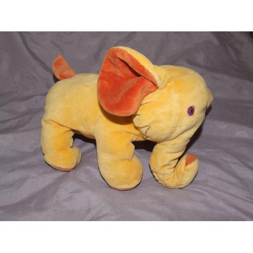 Elephant Marese Jaune Marron Peluche Doudou 25 Cm