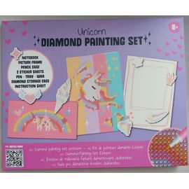 Kit Diamond Painting - Peinture Diamant Thème Licorne - Décoration D'un Carnet, Trousse....