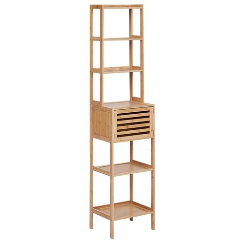 Etagère de salle de bain en bois de bambou clair LEHI