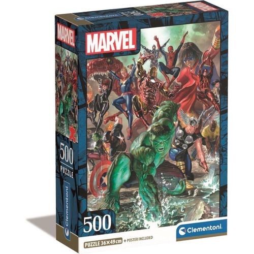 Puzzle Adulte Compact 500 Pièces - Marvel, The Avengers