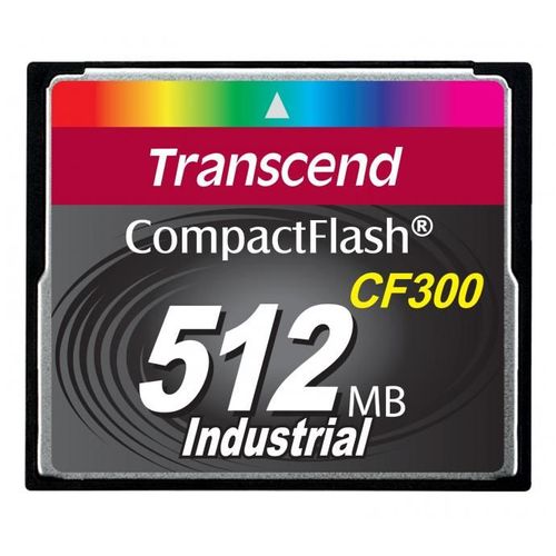 512 Mo Carte CompactFlash Transcend Haut débit de Qualité Industrielle CF 300X (SLC)