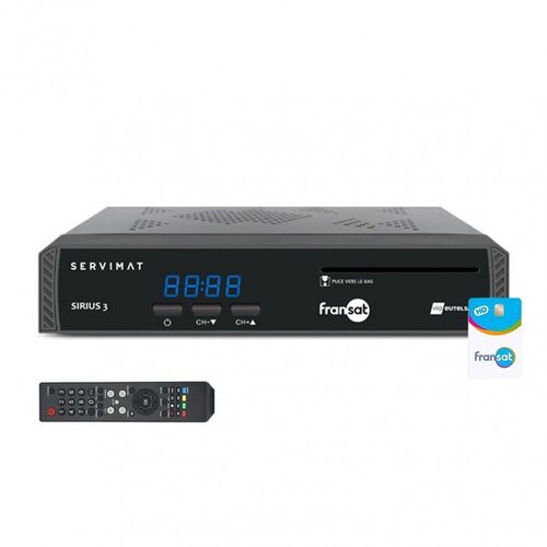 SERVIMAT SIRIUSIII Récepteur TV satellite HD + carte Viaccess Fransat Eutelsat 5W