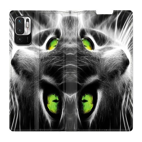 Housse Cuir Portefeuille Pour Xiaomi Redmi Note 10 5g Chat Vert