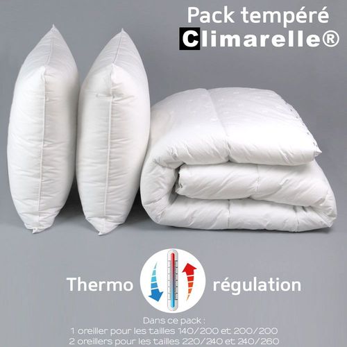 Dodo | Pack Climarelle® Thermorégulation Couette Temperee+Oreiller - 240 X 260 Cm
