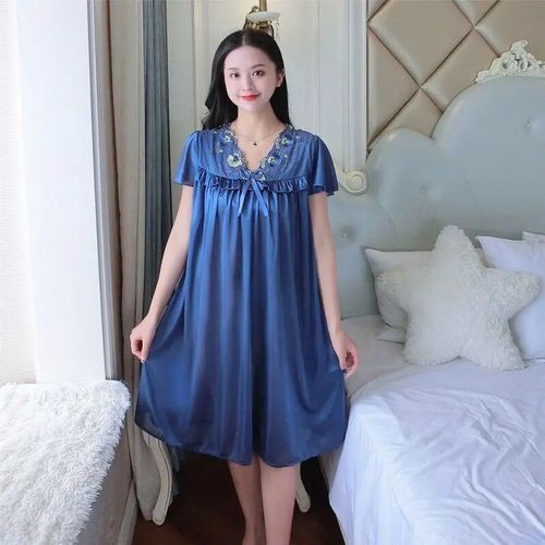 Pyjama En Satin De Soie Pour Femmes,Vêtements De Nuit Sexy,Couleur Champagne,Grande Taille