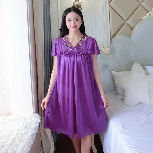 Pyjama En Satin De Soie Pour Femmes,Vêtements De Nuit Sexy,Couleur Champagne,Grande Taille