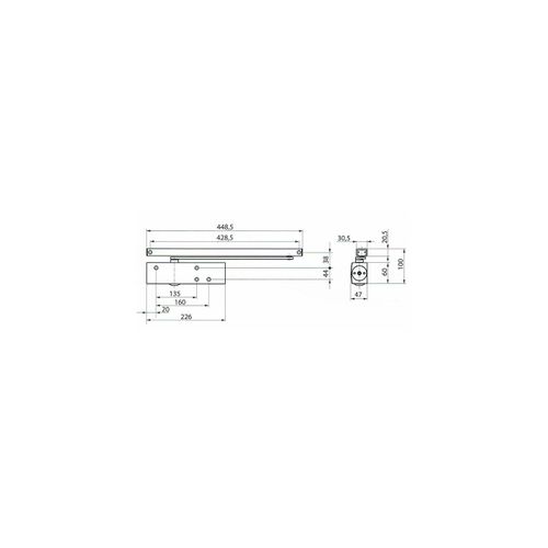 Geze 102247 - Ferme-porte TS3000 EN 3 - sans bras - ARGENT