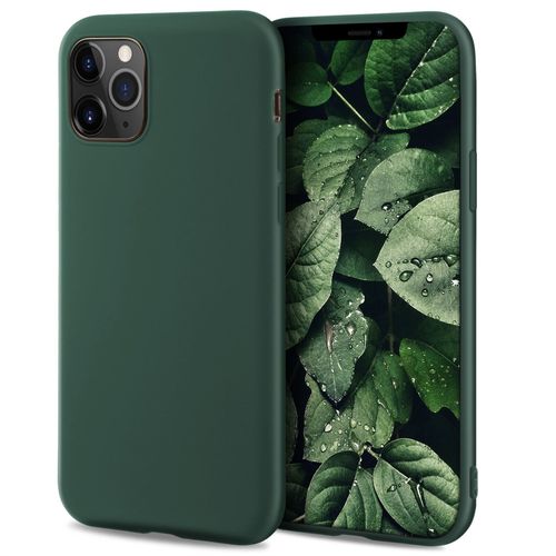 Moozy Minimalist Series Coque En Silicone Pour Iphone 11 Pro Max, Vert Foret - Finition Mate, Étui Fin Et Mince De Tpu Souple Case Cover