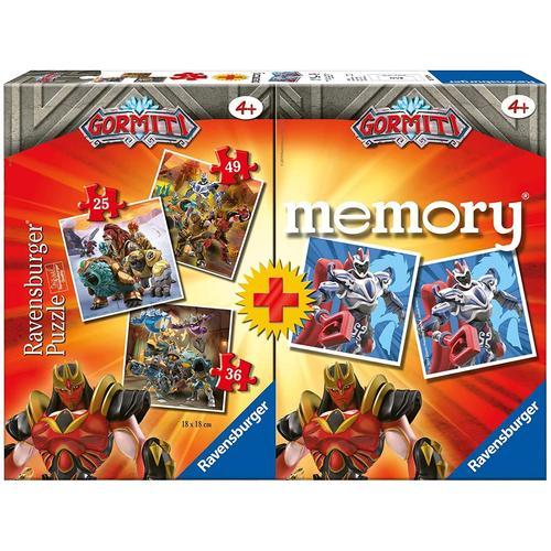 Multipack - Memory Et 3 Puzzles - Gormiti - 25, 36 Et 49 Pièces
