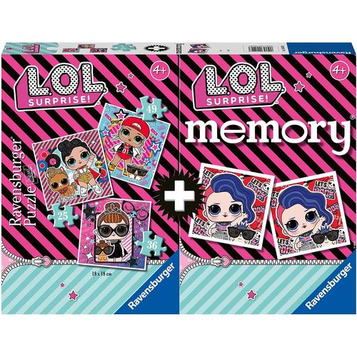 Multipack - Memory Et 3 Puzzles - Lol Surprise - 25, 36 Et 49 Pièces