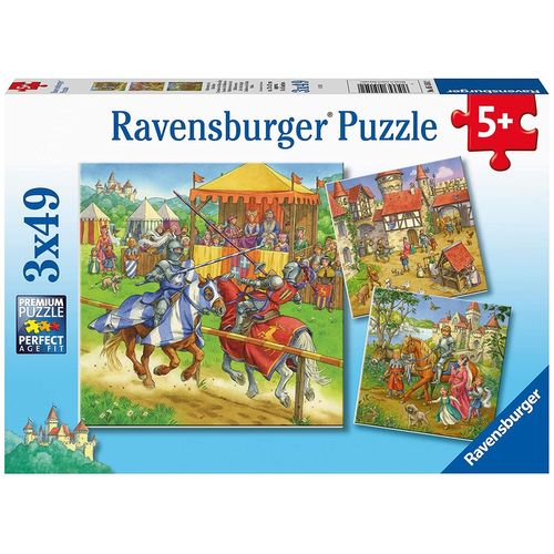 3 Puzzles - Moyen-Age - 49, 49 Et 49 Pièces