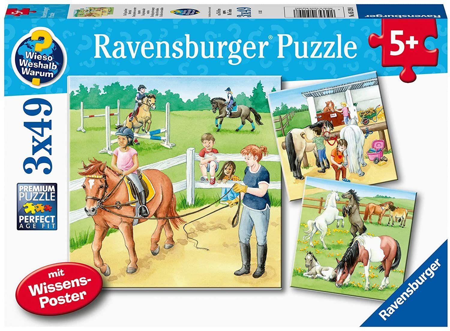 Ravensburger puzzle pour enfants vacances au centre équestre - 2 x 12 pièces  Ravensburger