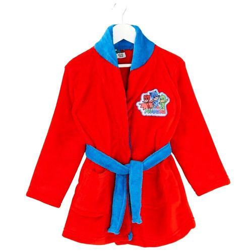 Robe De Chambre 4 / 5 Ans Pj Masks Peignoir Capuche Rouge