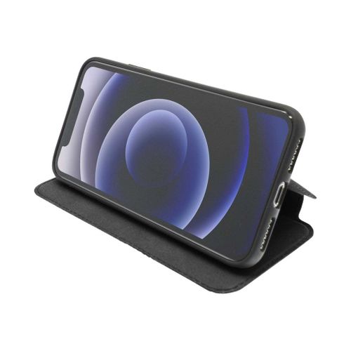 Akashi - Étui À Rabat Pour Téléphone Portable - Cuir Véritable - Noir - 6.7" - Pour Apple Iphone 12 Pro Max
