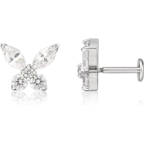 18g Titane Piercing Tragus, 2pcs Piercing Labret Lvre Bouche Avec Cz Opale, Filetage Intrieur Piercing Oreille Cartilage, Piercing Helix Pour Nombril Langue Sourcil Septum Nez Oreille