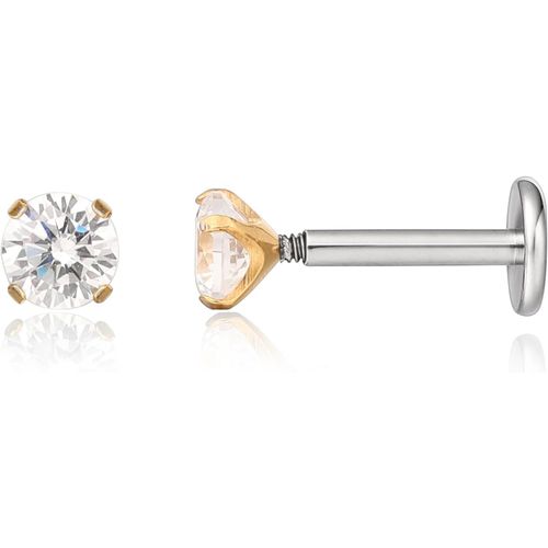 18g Titane Piercing Tragus,2pcs Piercing Labret Lvre Bouche Avec Cz Opale,Filetage Intrieur Piercing Oreille Cartilage,Piercing Pour Nombril Langue Sourcil Septum Nez Oreille.[X1718]