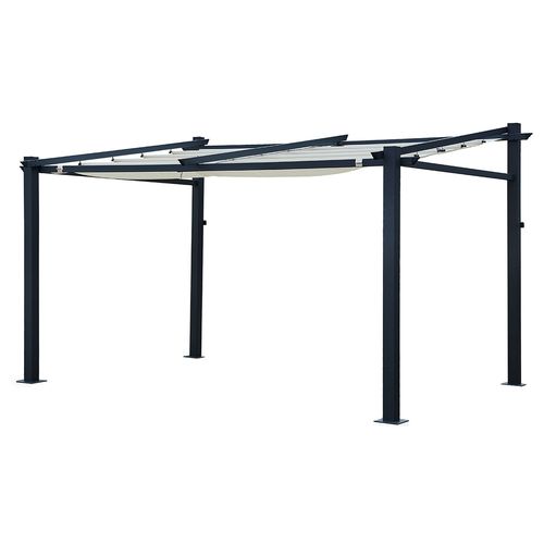 Pergola Murale 3 × 4m Fréjus Beige - Structure Aluminium