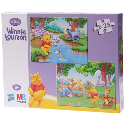Mb Puzzles 2x25 Pièces Winnie - A La Pêche + L'anniversaire